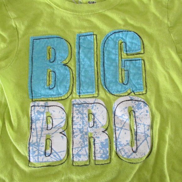 Jumping Beans‎ Big Bro Pullover T Shirt Boys Size 4T Green Short Sleeve Toddler - Picture 2 of 4